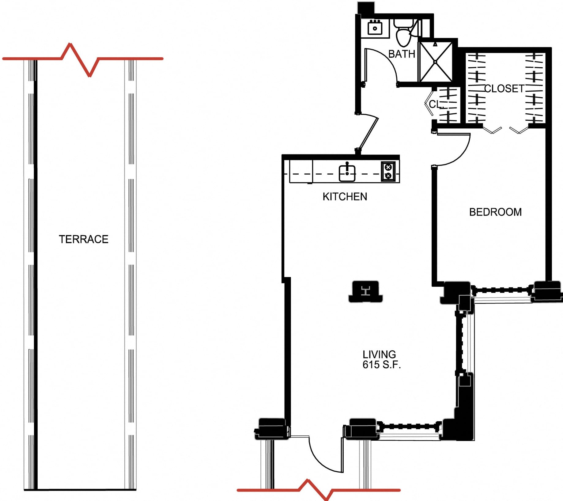 1 Bed/1 Bath-S A26 floor plan