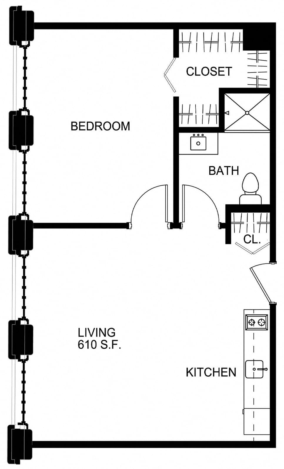 1 Bed/1 Bath-S A23 floor plan
