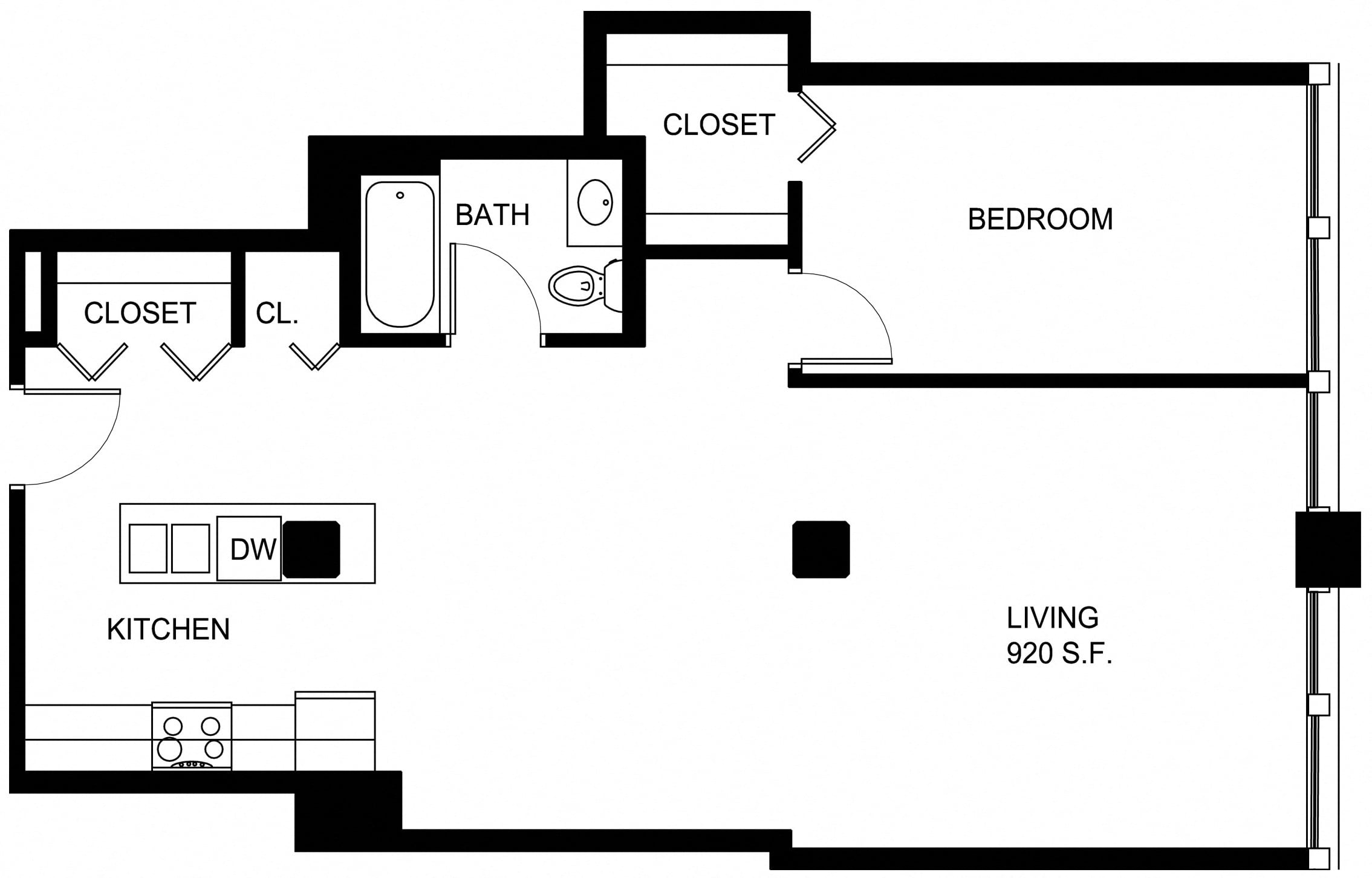 1 Bed/1 Bath-P A13 floor plan