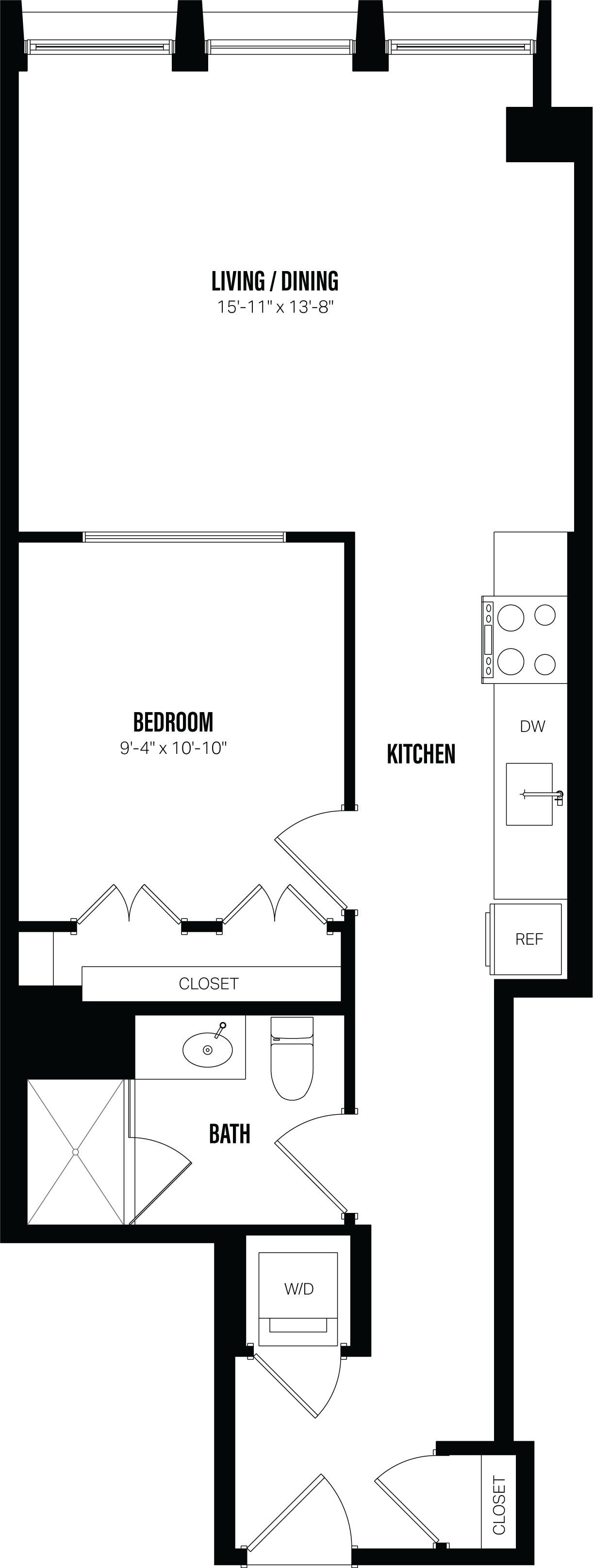 Junior 1 Bed/1 Bath-B2 floor plan