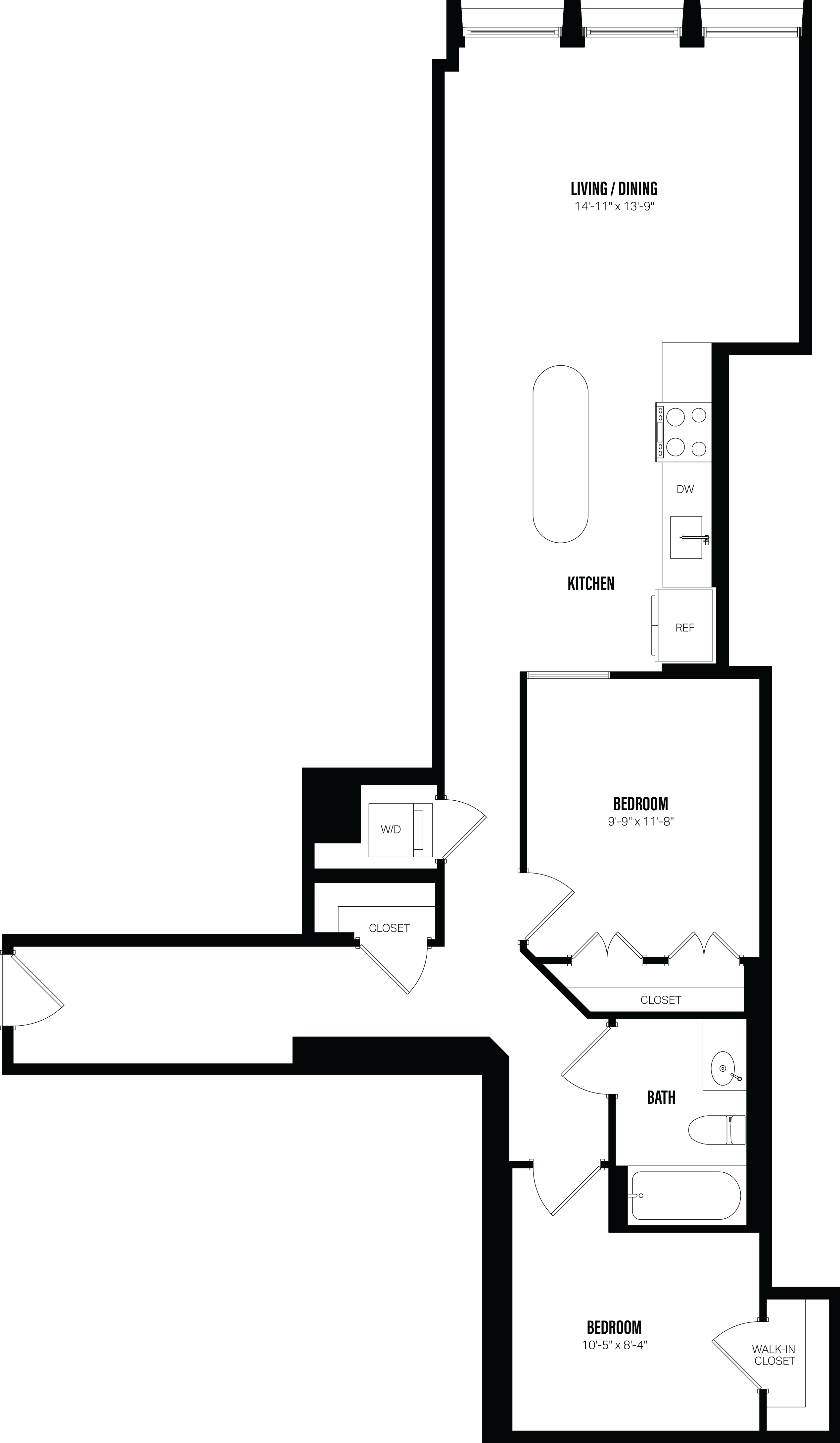 Junior 1 Bed/1 Bath Den-D1 floor plan