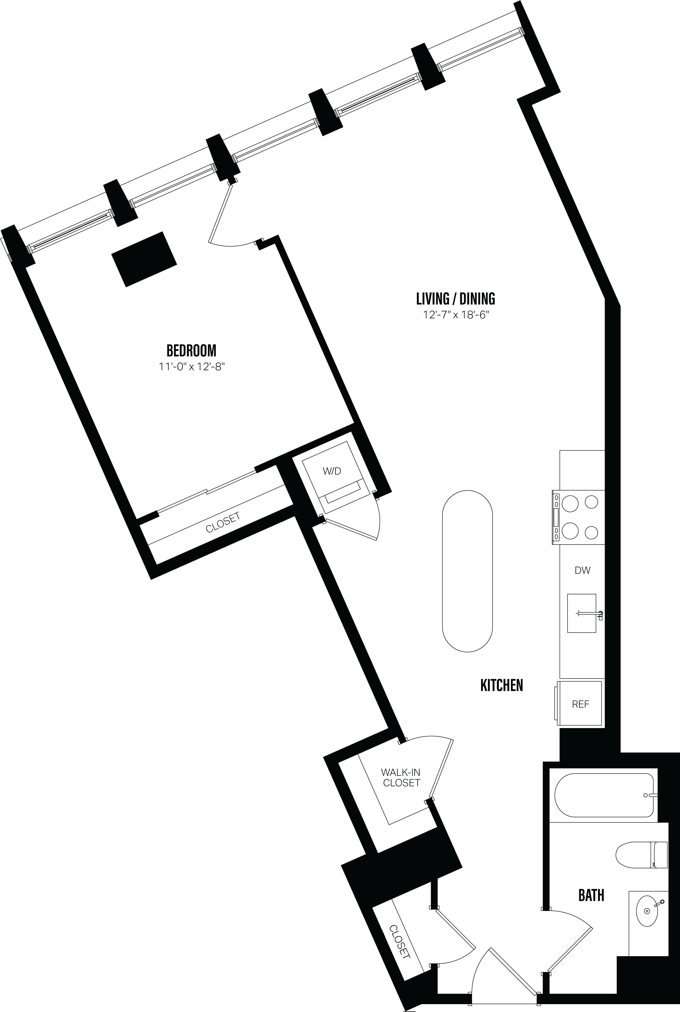 1 Bed/1 Bath-C4 floor plan