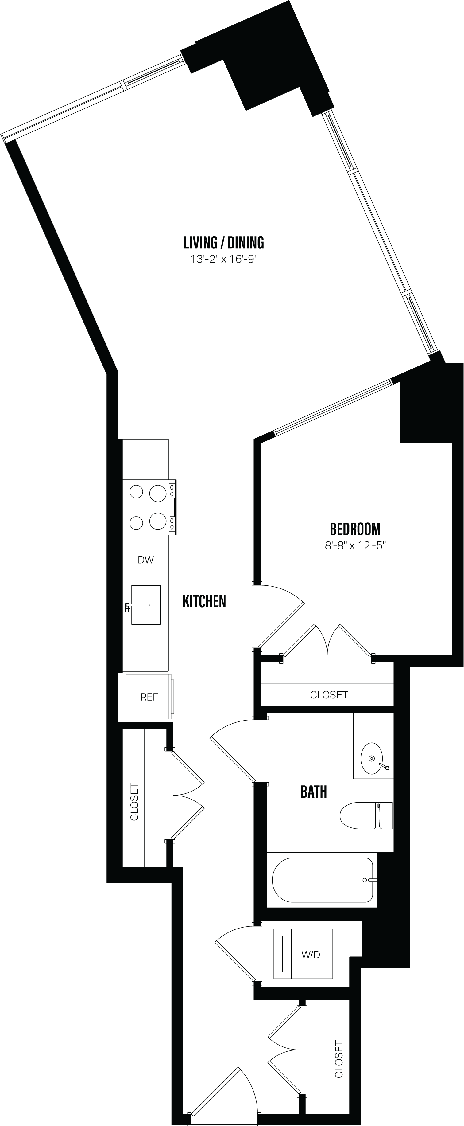 Junior 1 Bed/1 Bath-B5 floor plan