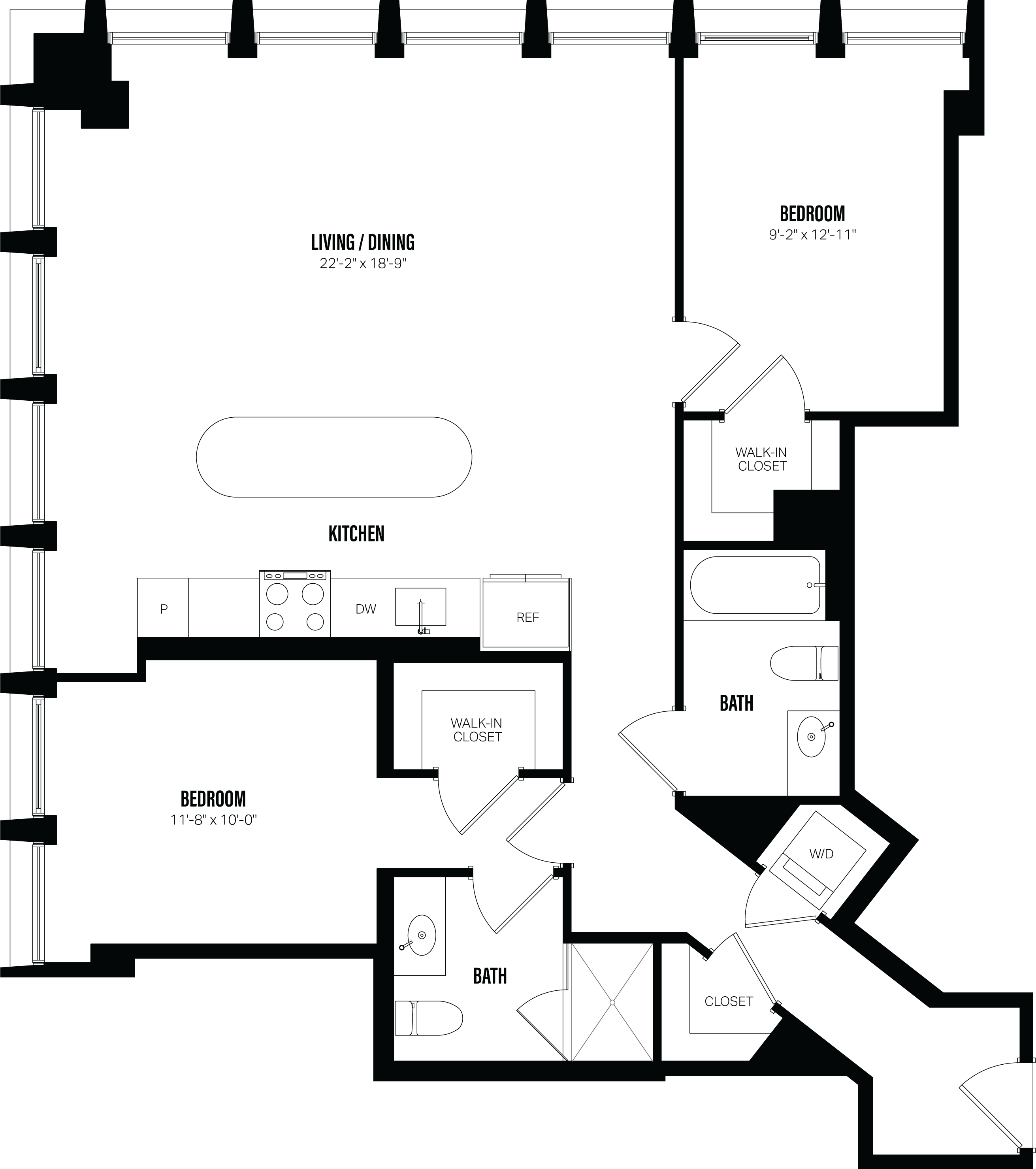 2 Bed/2 Bath-F3 floor plan