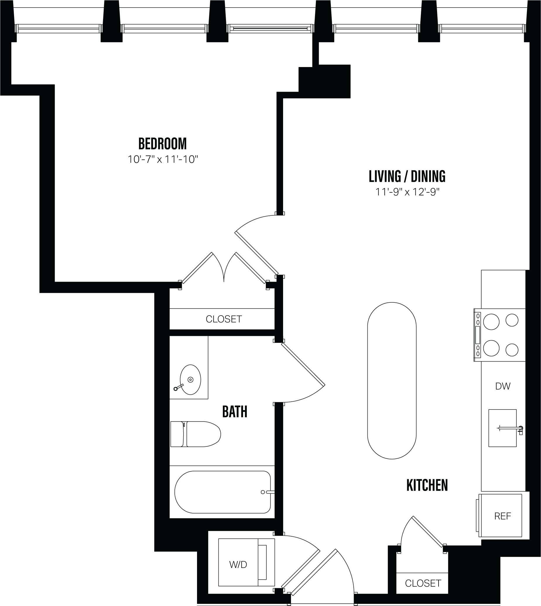 1 Bed/1 Bath-C1 floor plan
