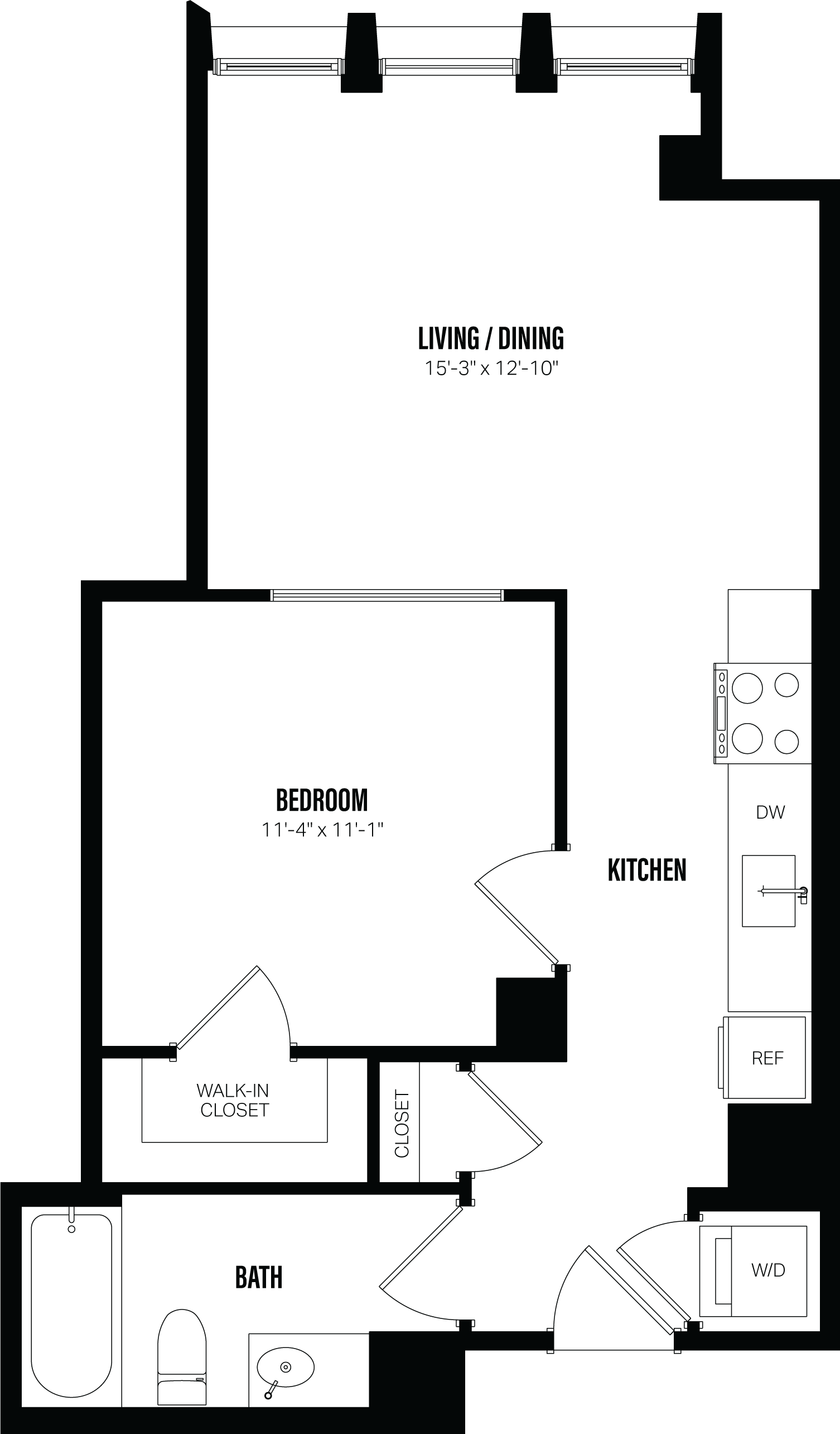 Junior 1 Bed/1 Bath-B6 floor plan