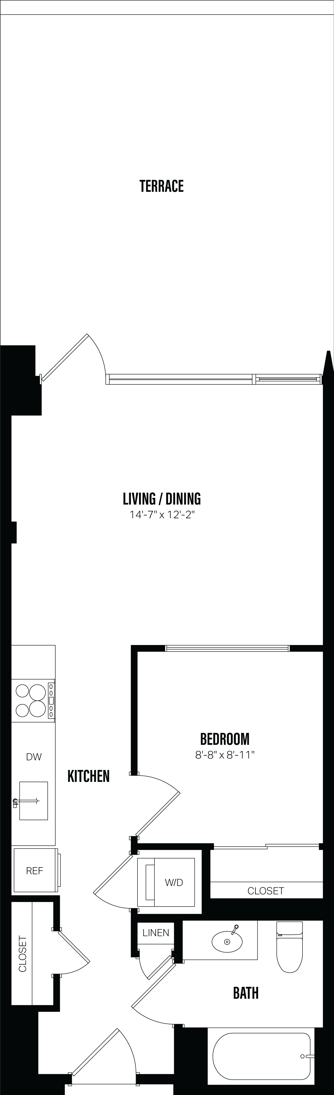Junior 1 Bed/1 Bath-B10 floor plan