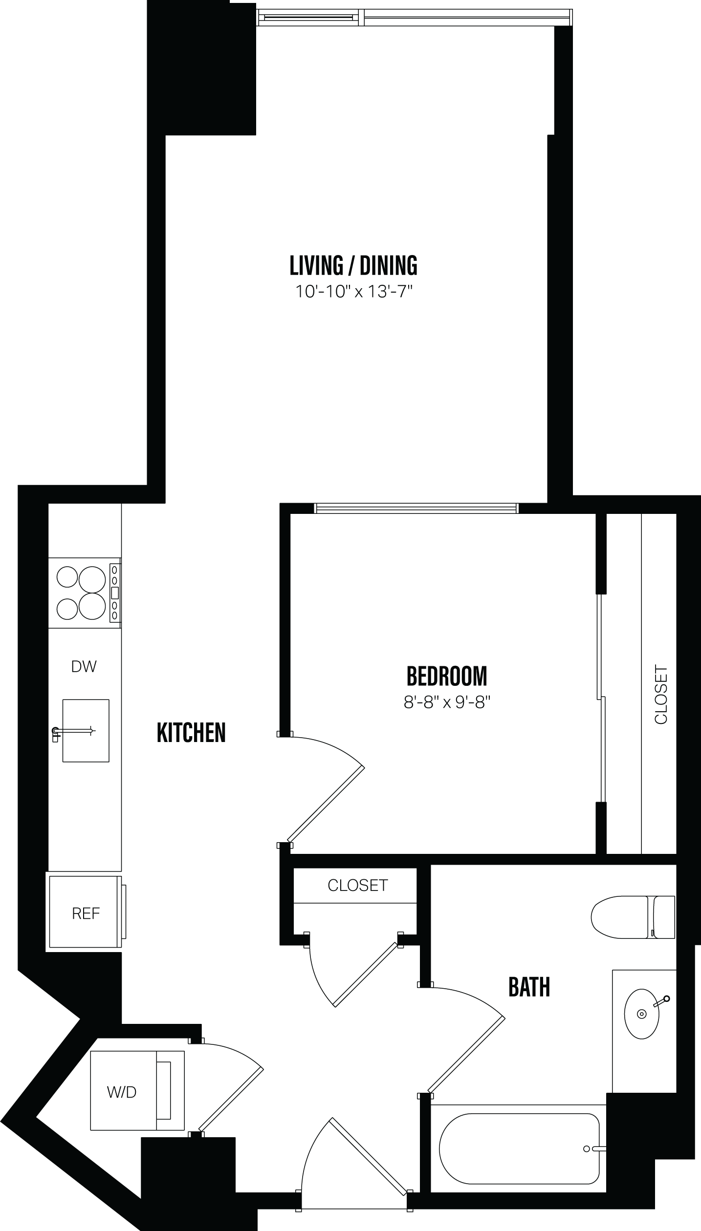Junior 1 Bed/1 Bath-B3A floor plan