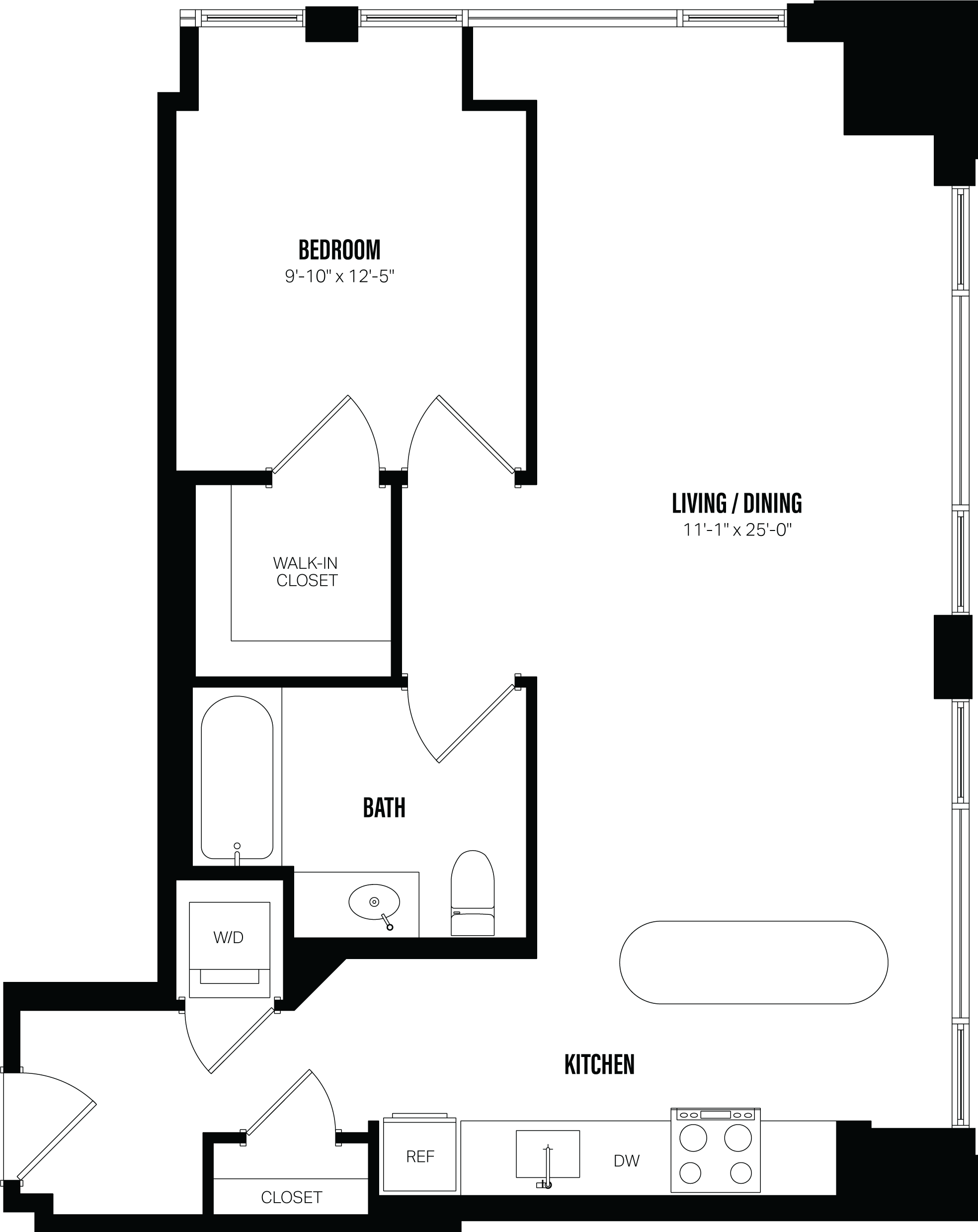 1 Bed/1 Bath-C2A.1 floor plan