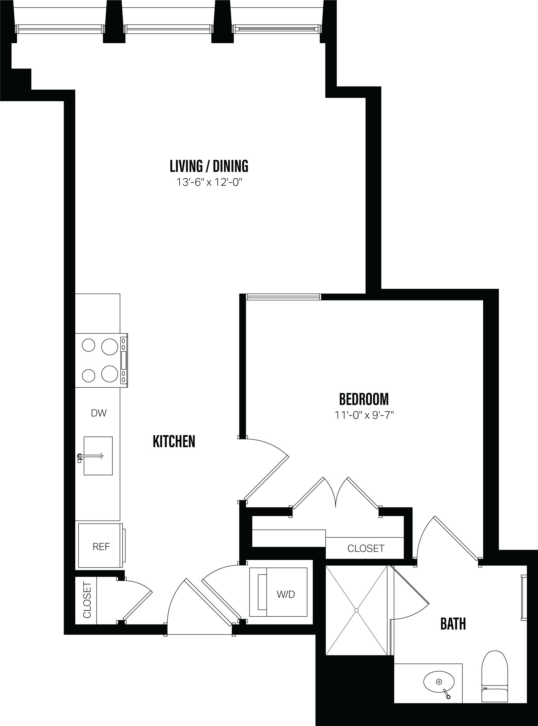 Junior 1 Bed/1 Bath-B7 floor plan