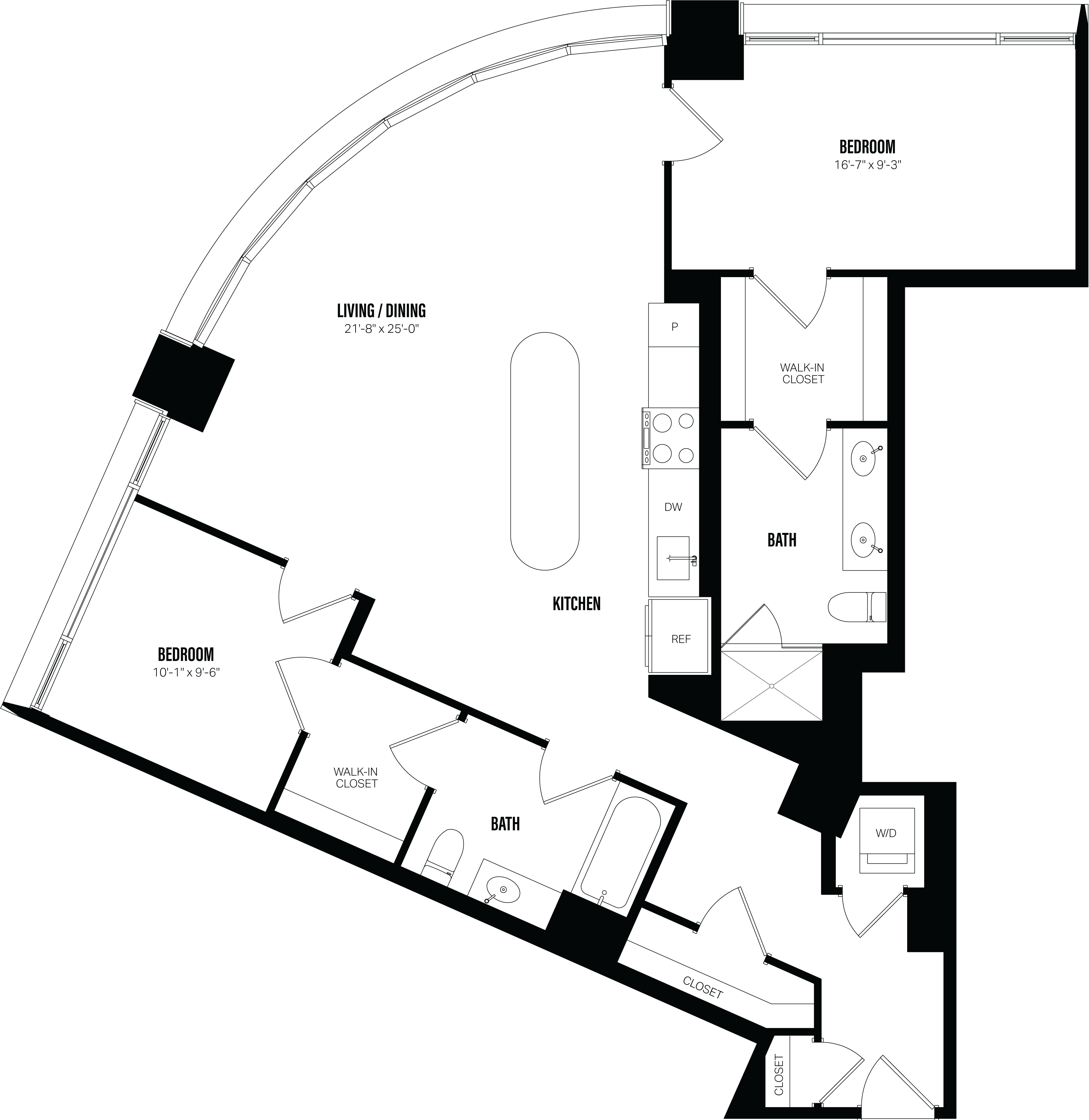 2 Bed/2 Bath-F2A.1 floor plan