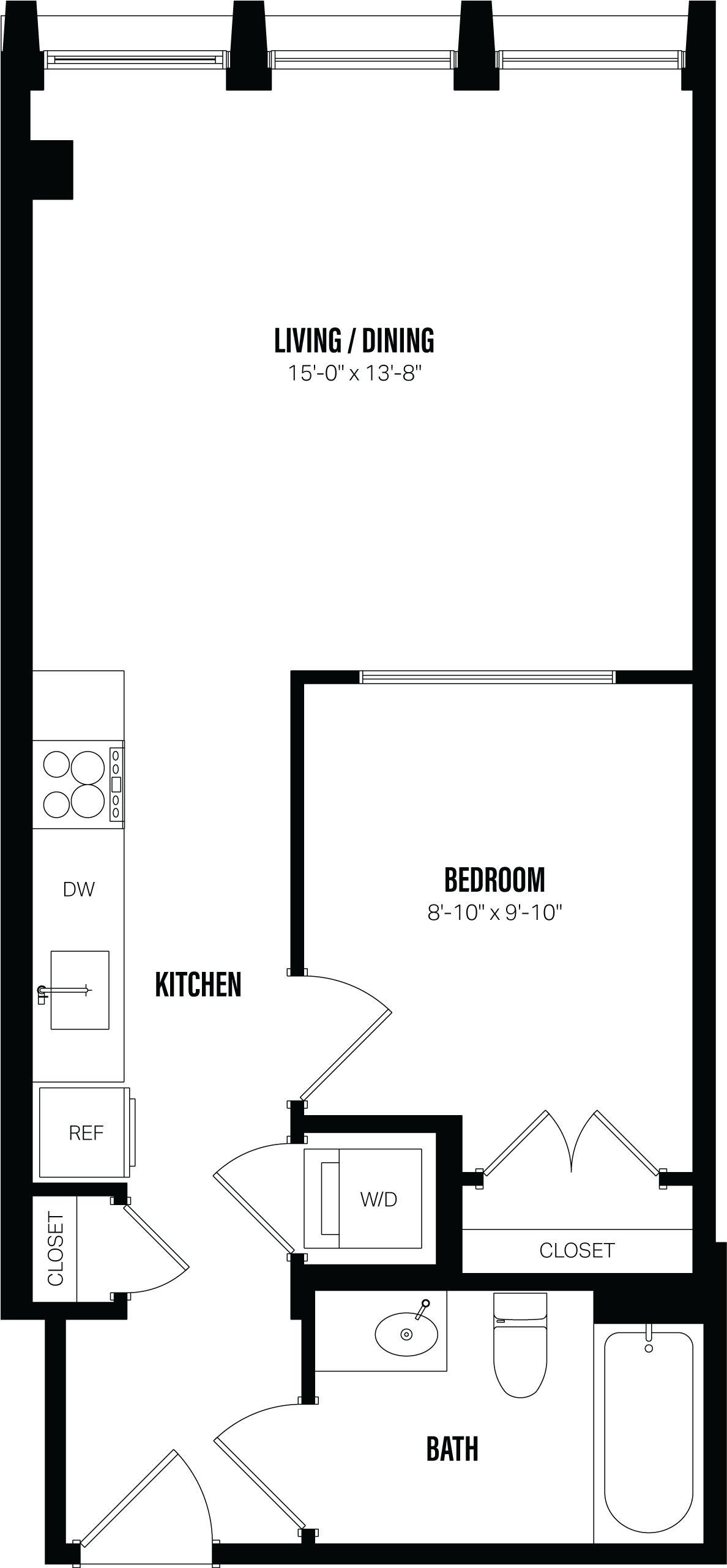 Junior 1 Bed/1 Bath-B1 floor plan
