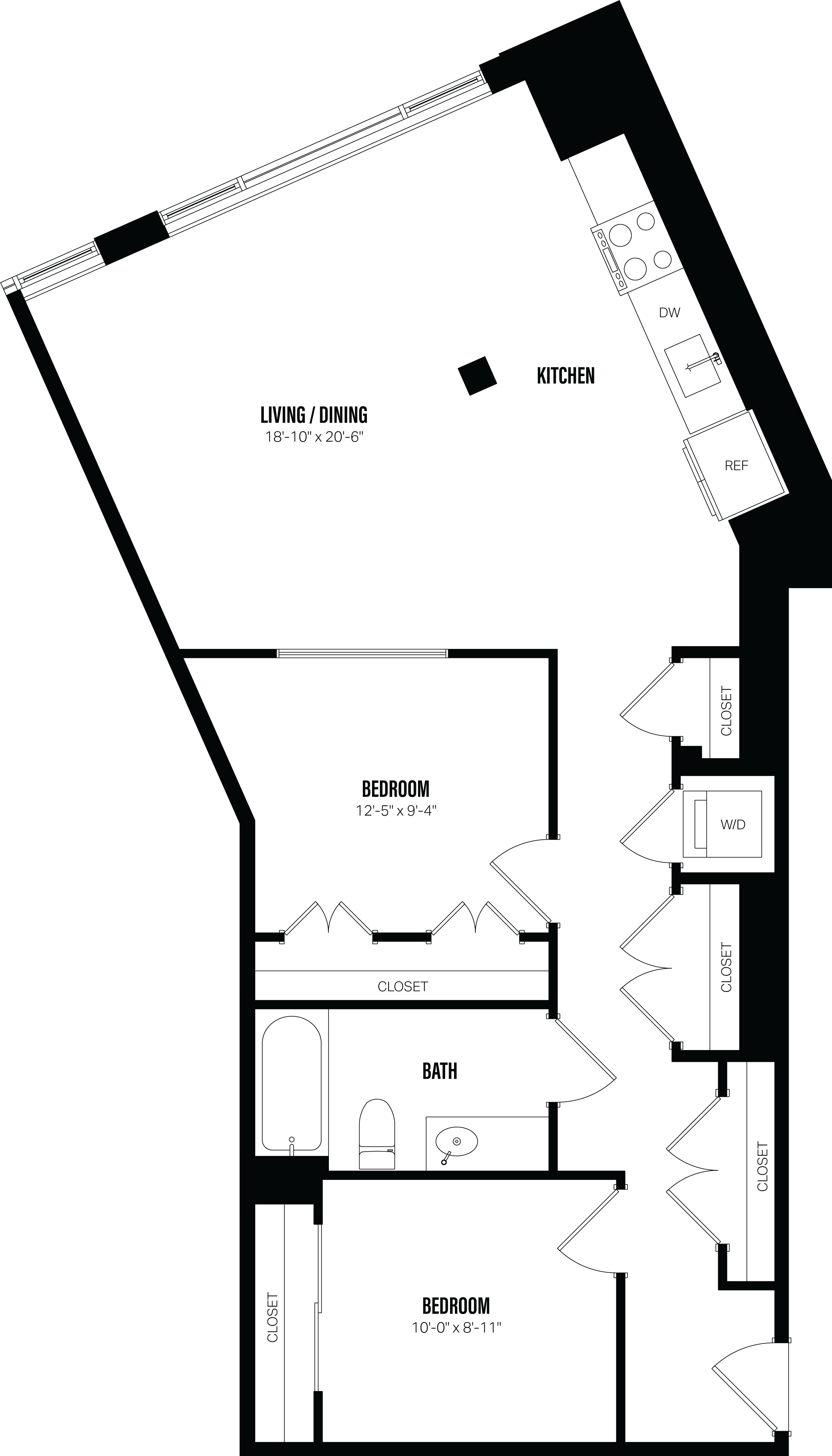 Junior 1 Bed/1 Bath Den-D4 floor plan