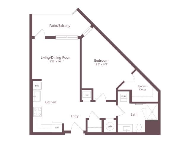 A3.1 | 1 Bed | 1 Bath floor plan