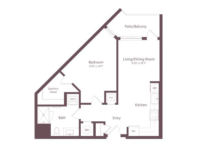 A3.A | 1 Bed | 1 Bath floor plan
