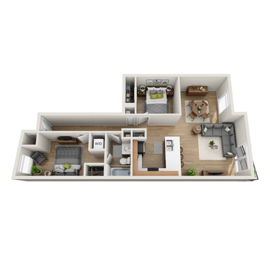1X1 C floor plan