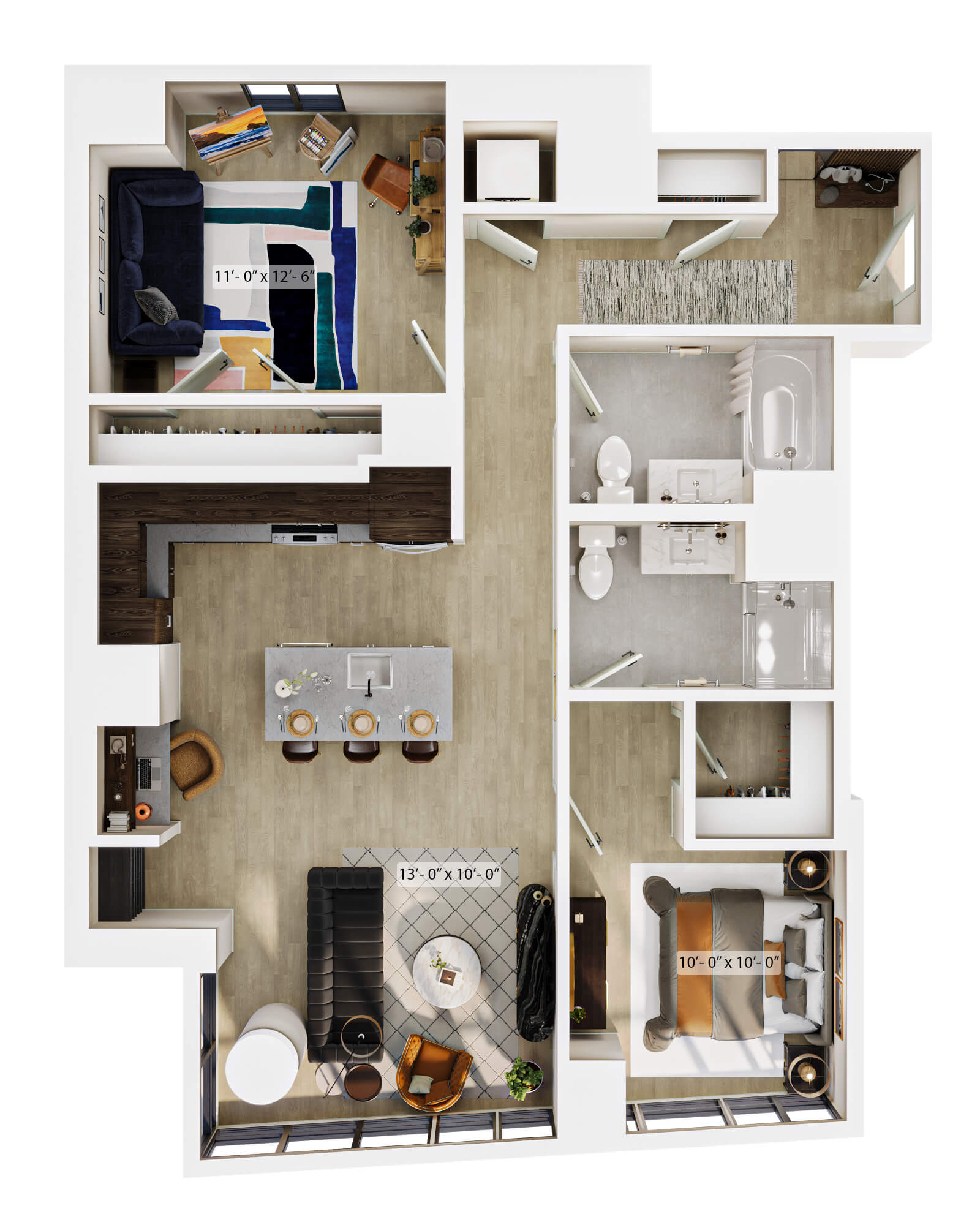 2 Bed/2 Bath-B3 floor plan