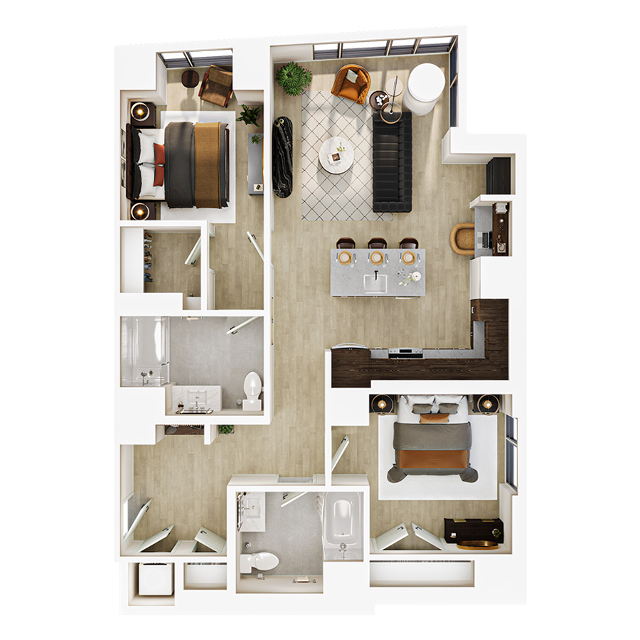 2 Bed/2 Bath-B9 floor plan