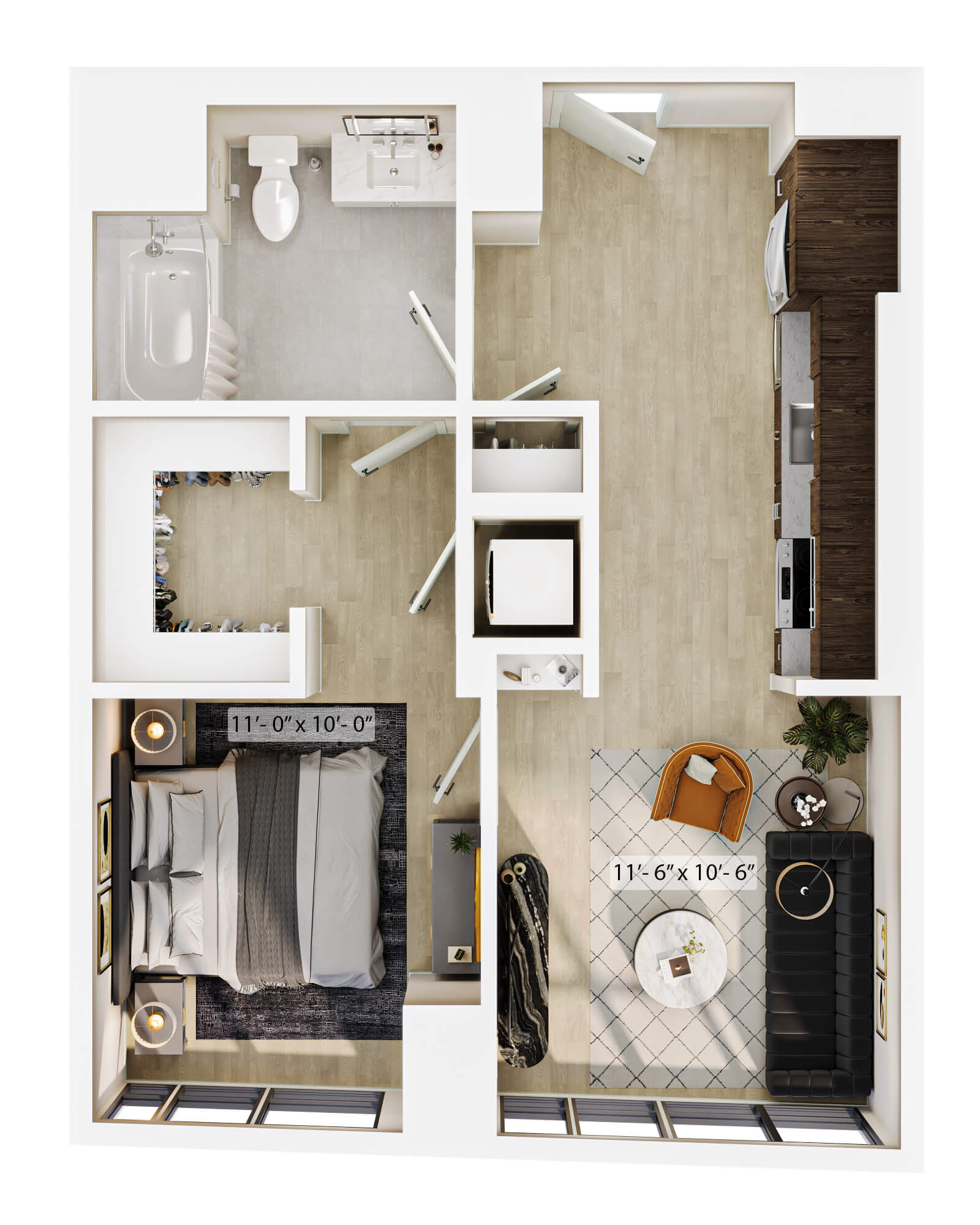 1 Bed/1 Bath-A1 ADA floor plan