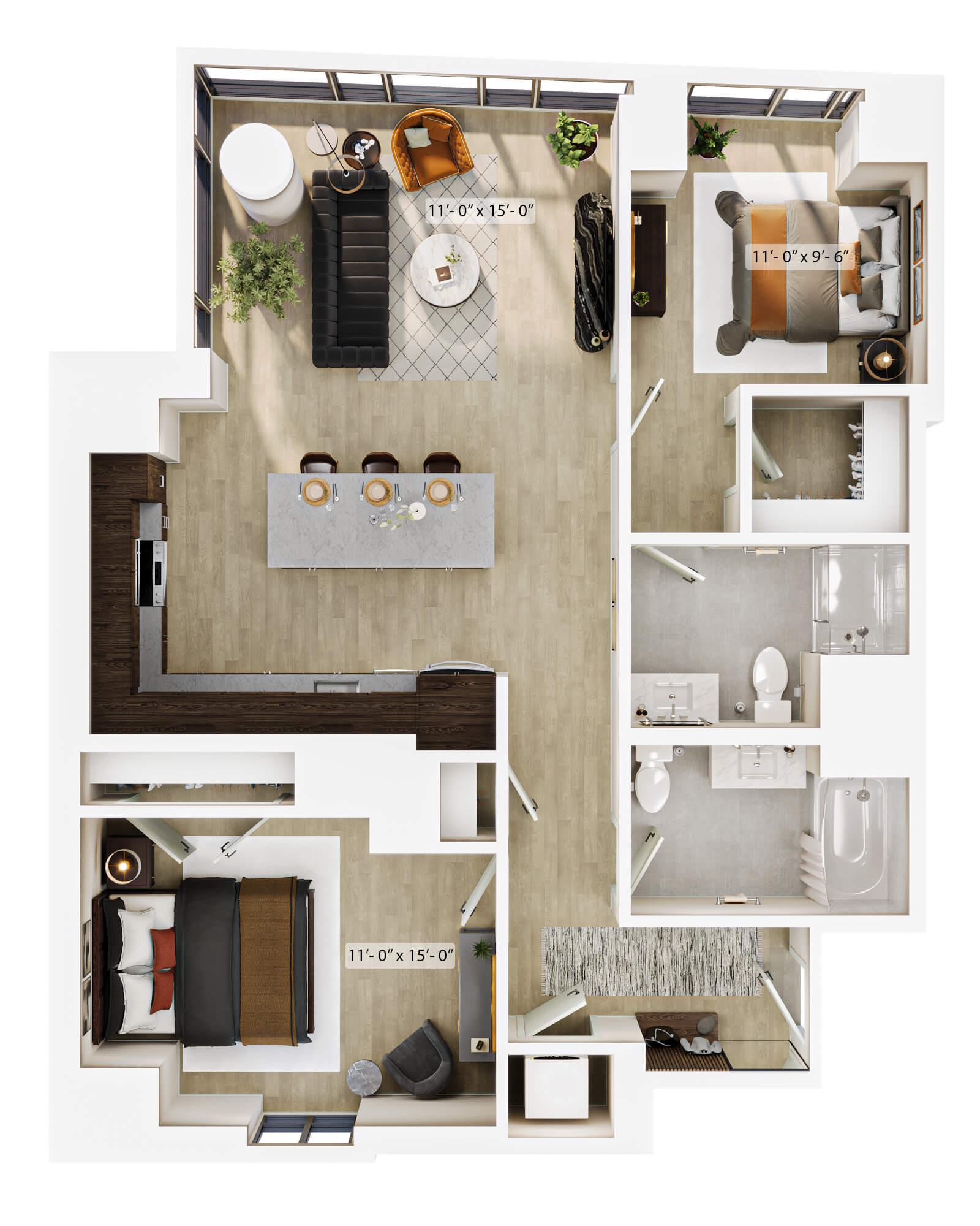 2 Bed/2 Bath-B4 floor plan
