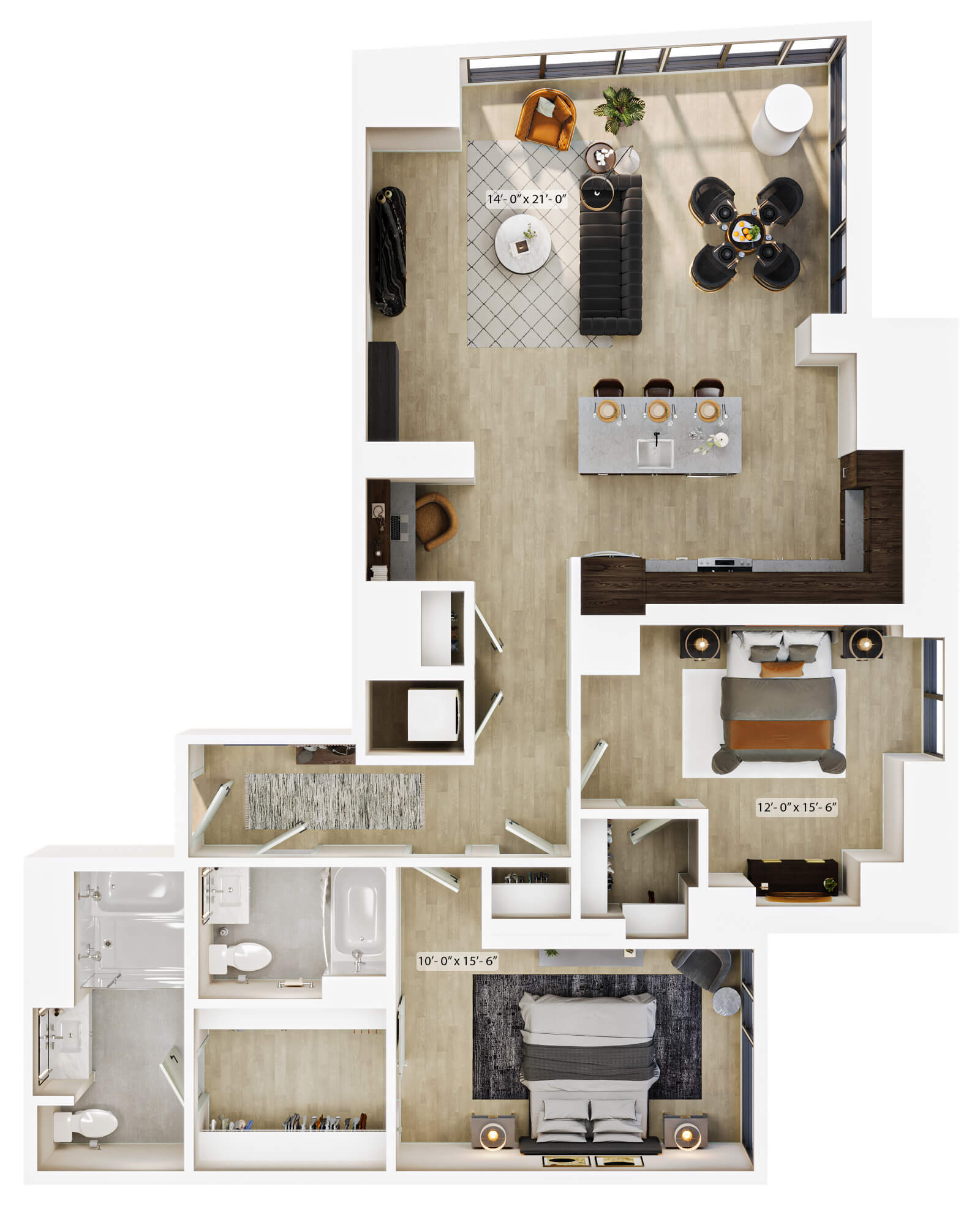 2 Bed/2 Bath-B7 floor plan