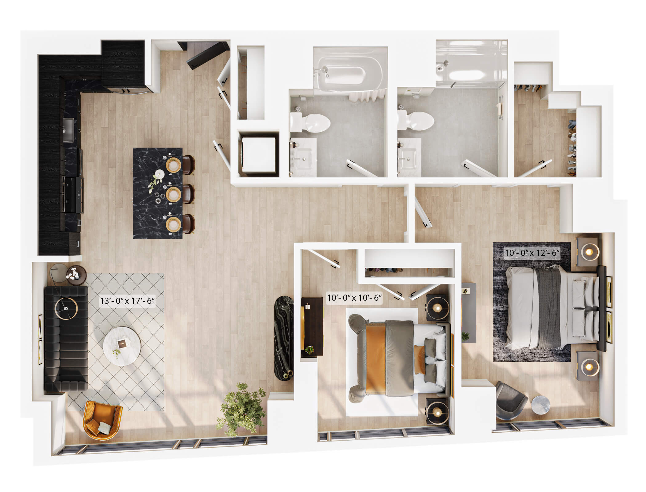 2 Bed/2 Bath-PH-B3 floor plan