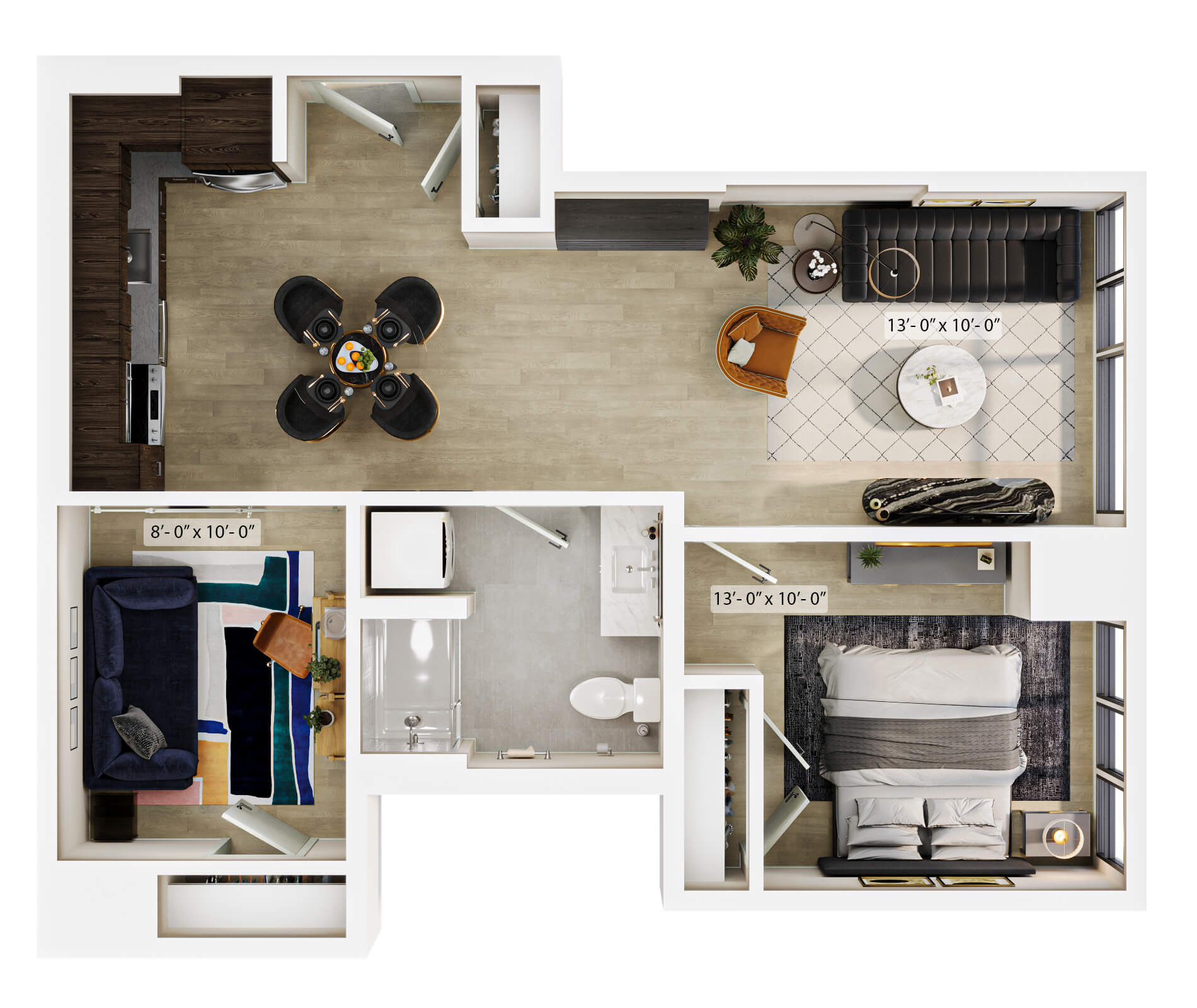 1 Bed/1 Bath Den-A1D floor plan