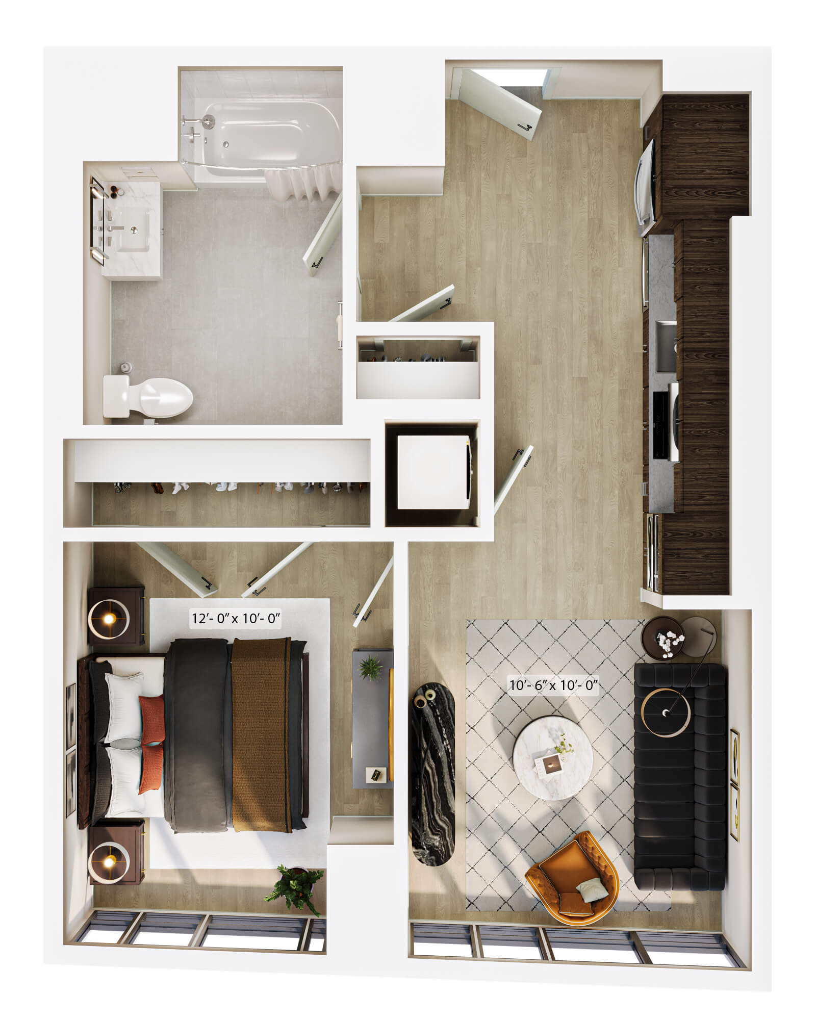 1 Bed/1 Bath-A6 ADA floor plan