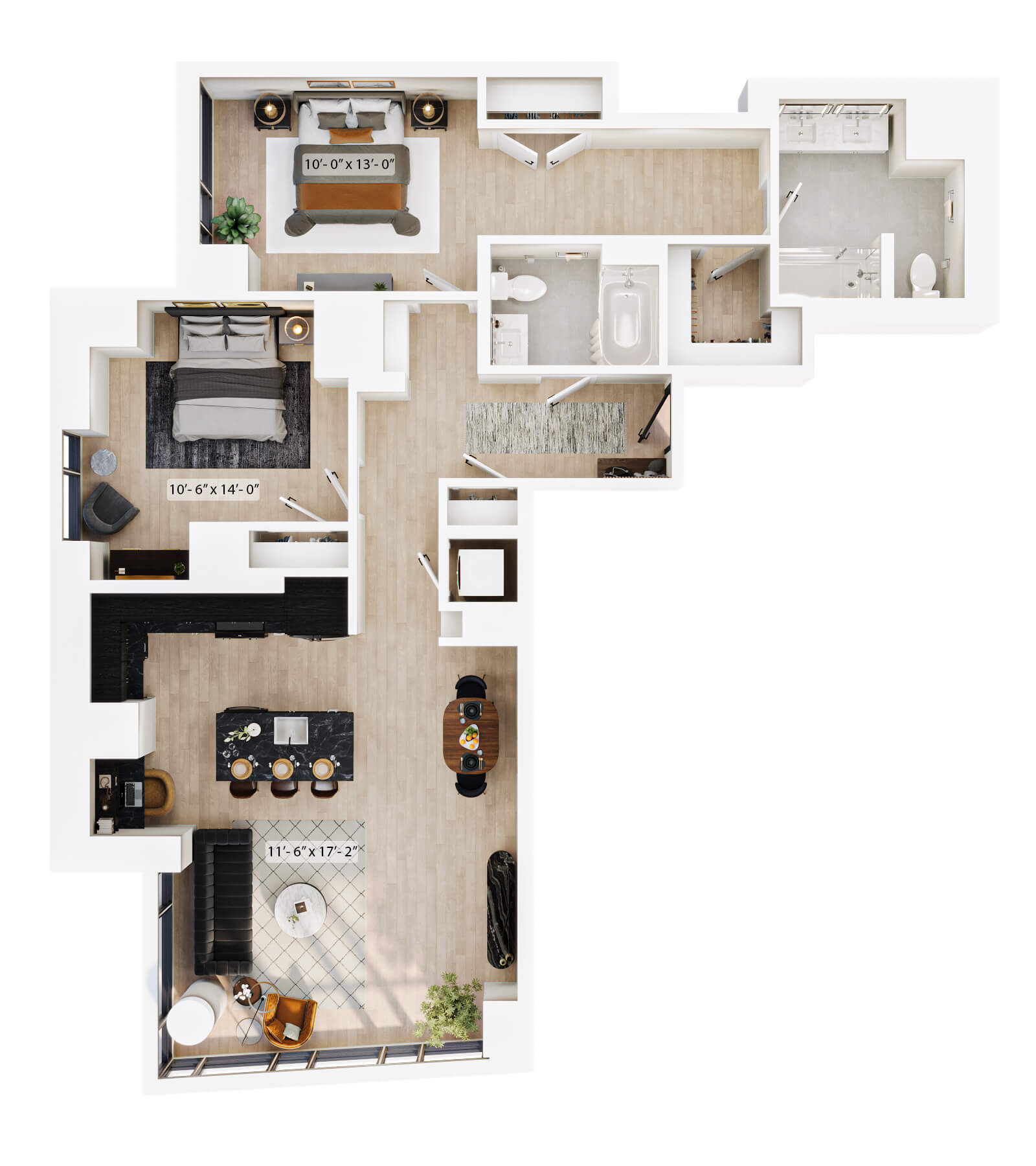 2 Bed/2 Bath-PH-B4 floor plan