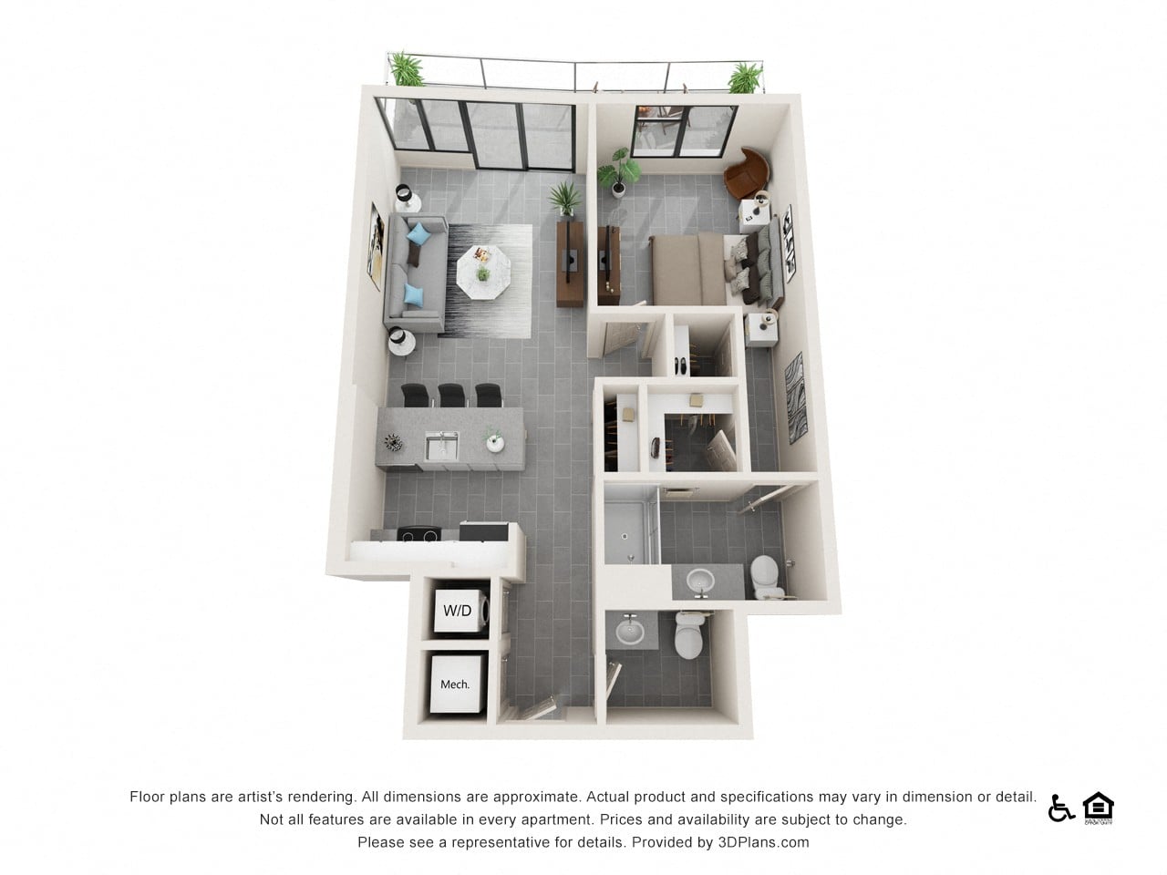 One Bedroom G floor plan