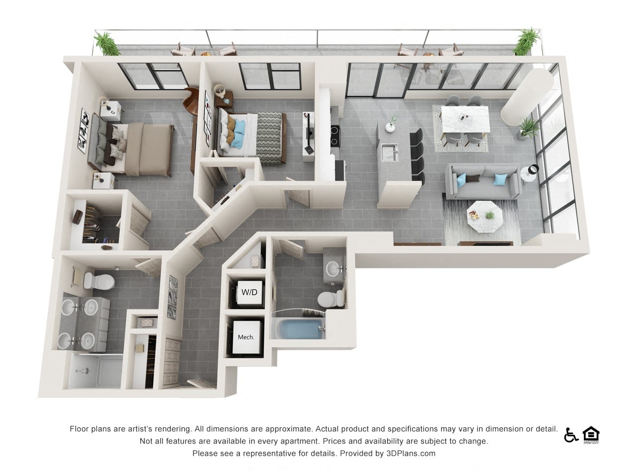 Two Bedroom B floor plan