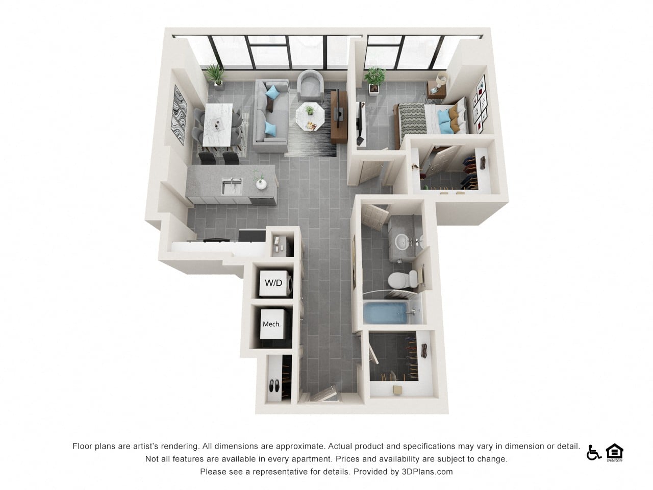 One Bedroom A floor plan
