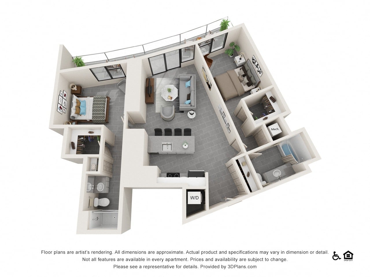 Two Bedroom C floor plan