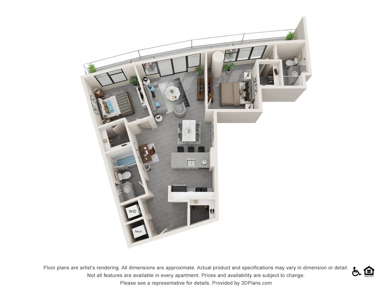 Two Bedroom A floor plan