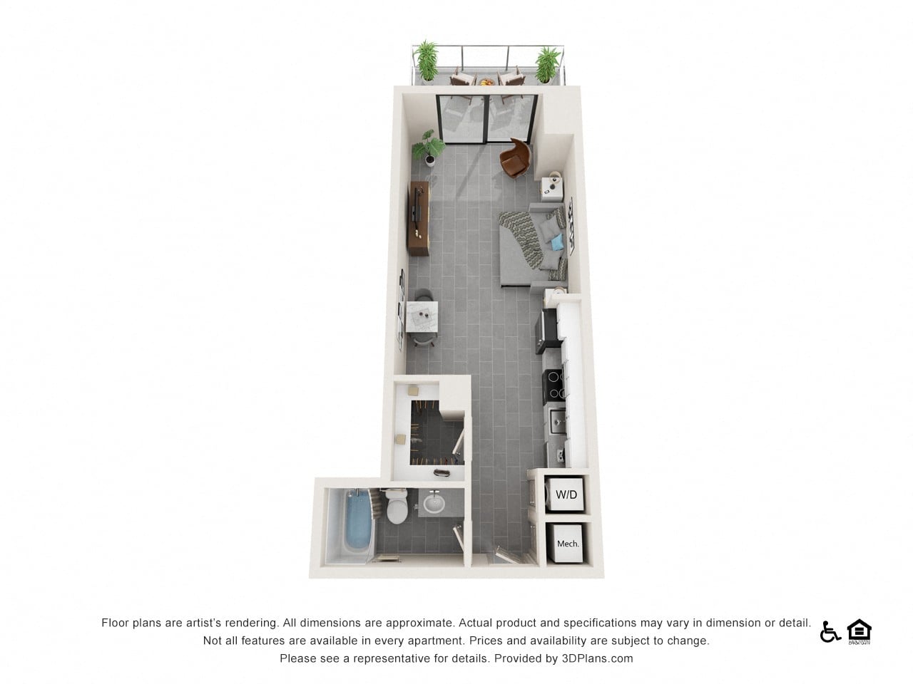 Studio A floor plan