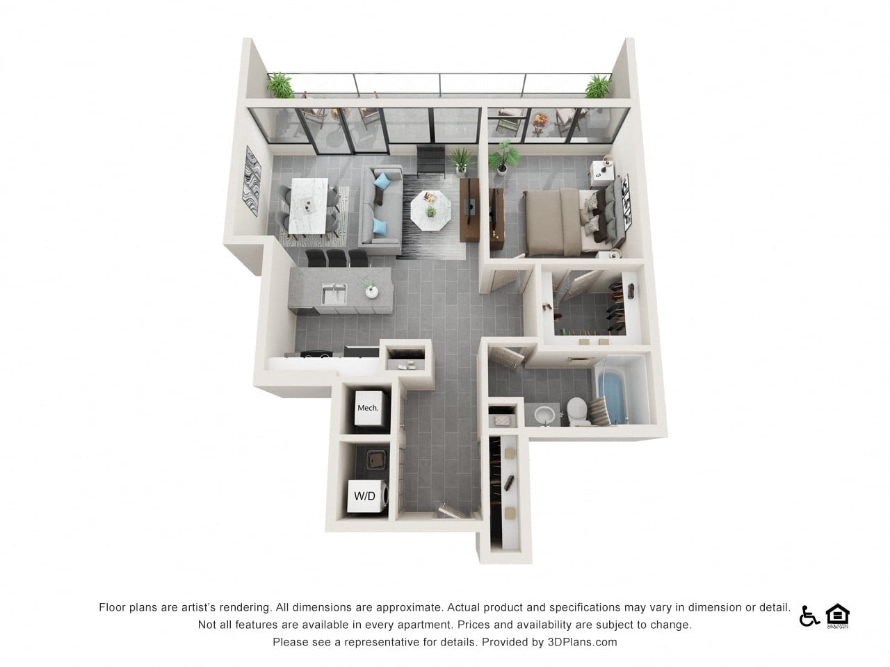 One Bedroom I floor plan