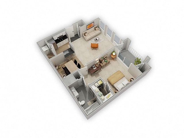 The Carolina with balcony floor plan