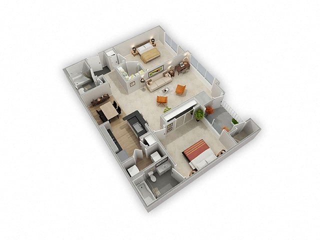 The Finley with balcony floor plan