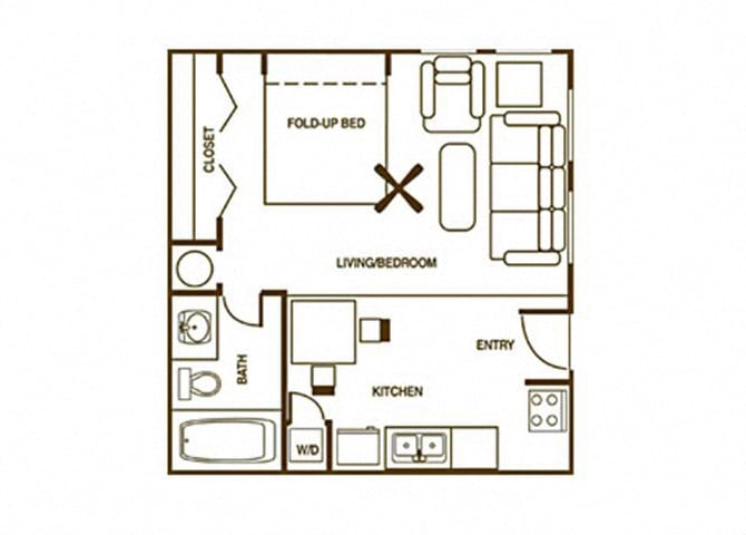 Furnished Studio floor plan