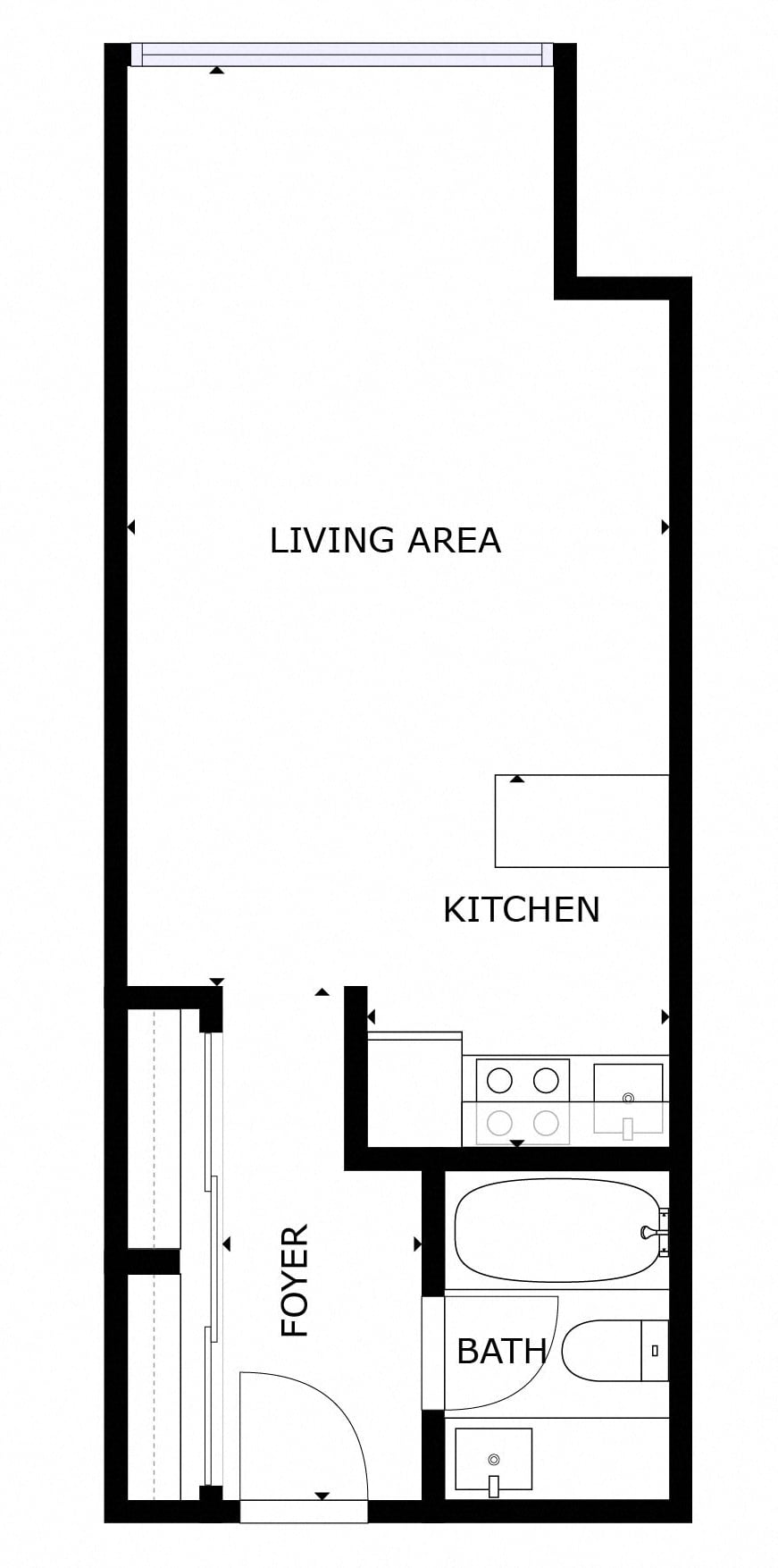 Renovated Studio floor plan