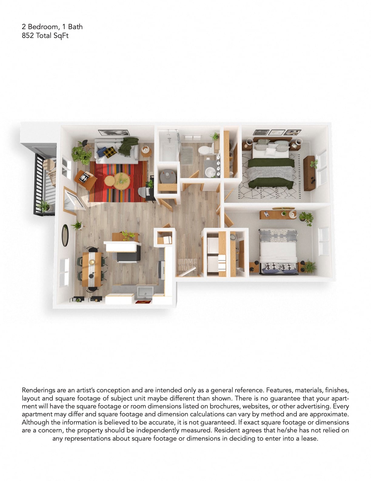 2x1 Classic floor plan