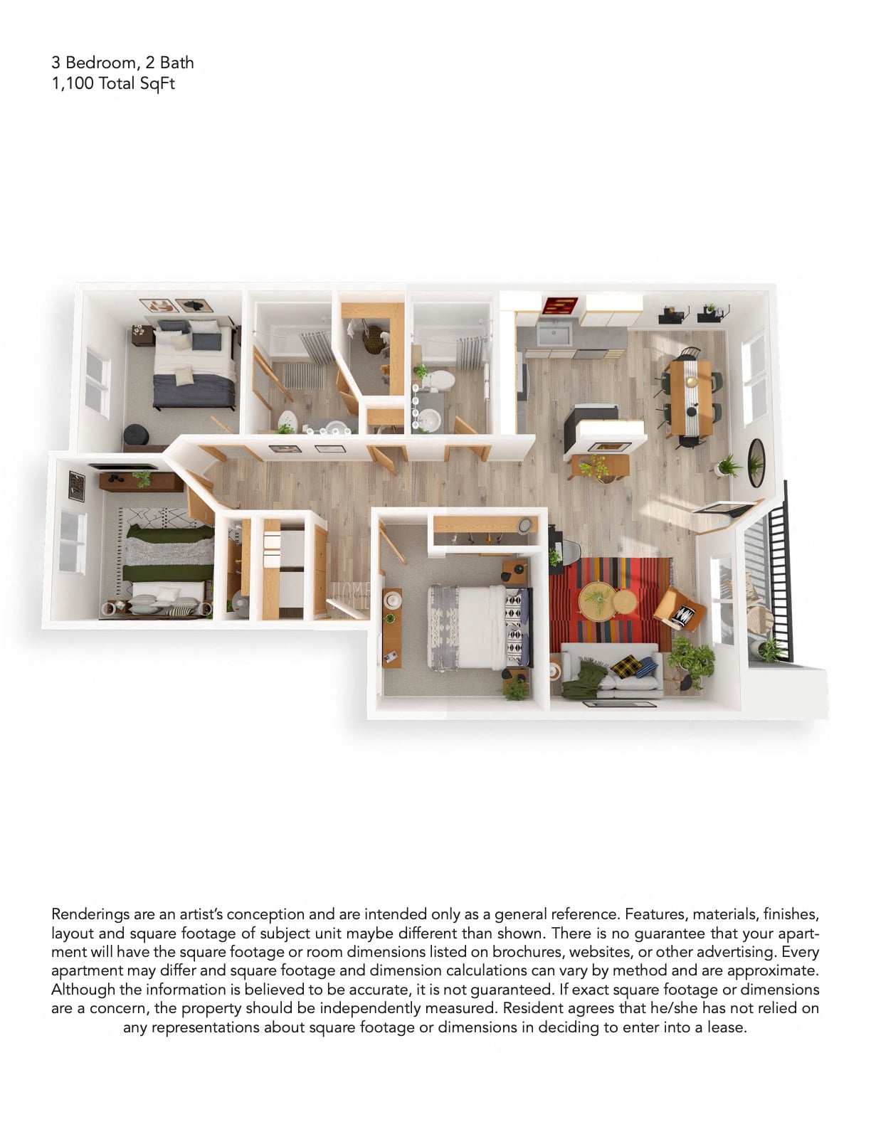3x2 Premium floor plan