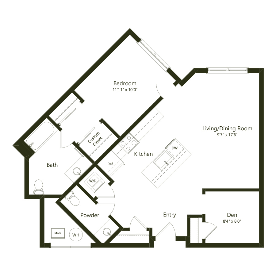 A06D - 1x1 floor plan
