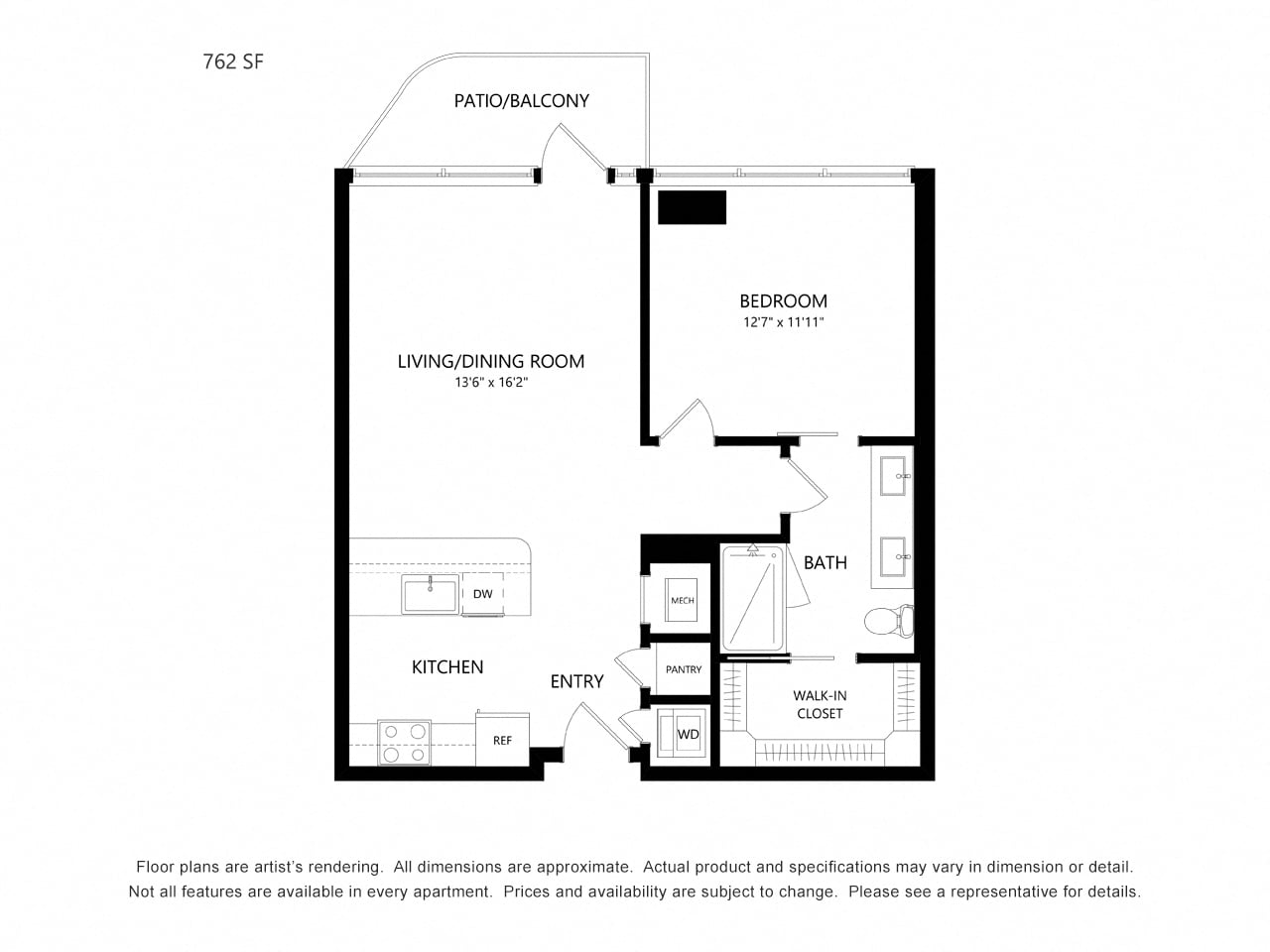 1 Bedroom A floor plan