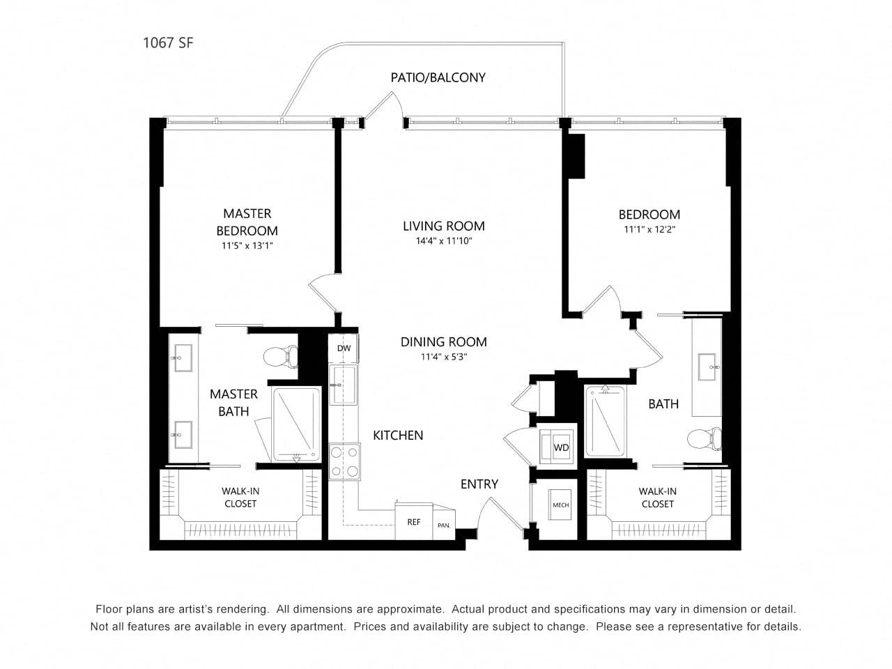 2 Bedroom A floor plan