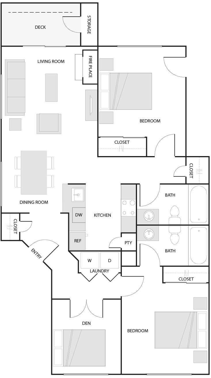 2 Bed/2 Bath-C floor plan