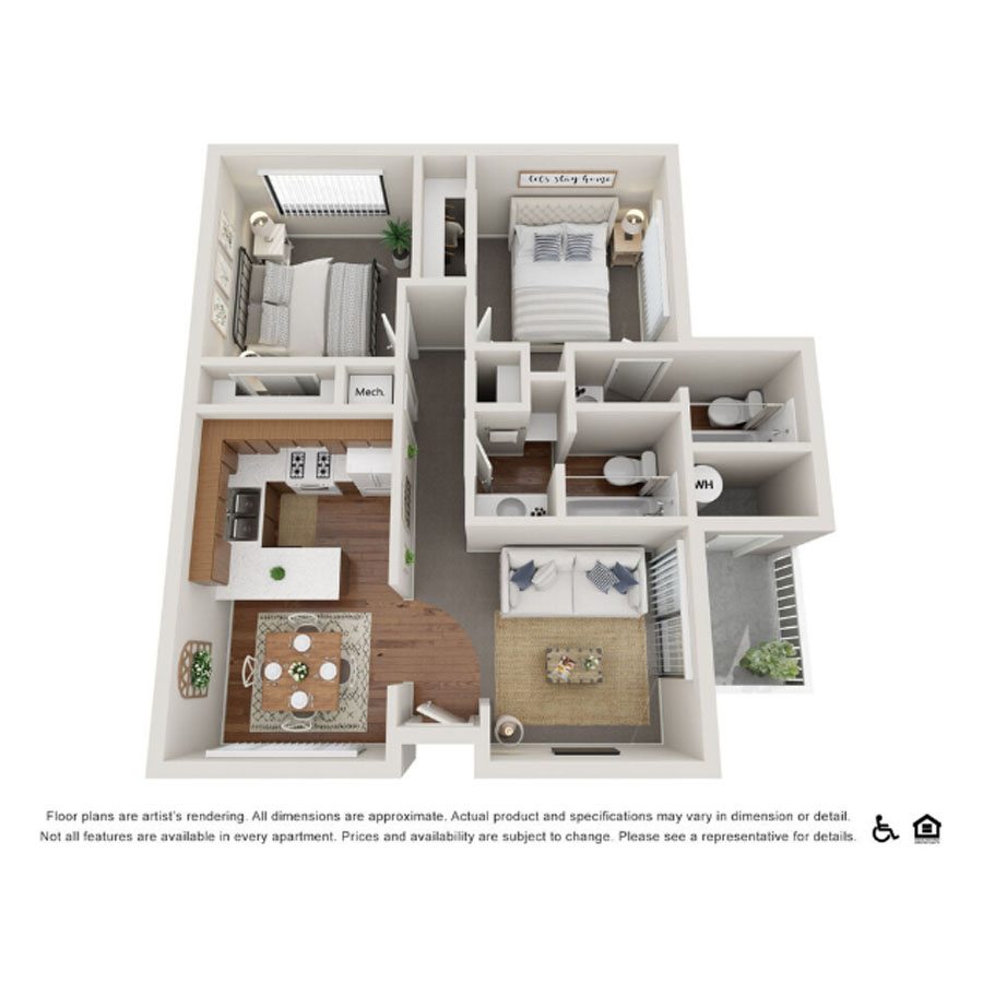 Two Bed/Two Bath floor plan
