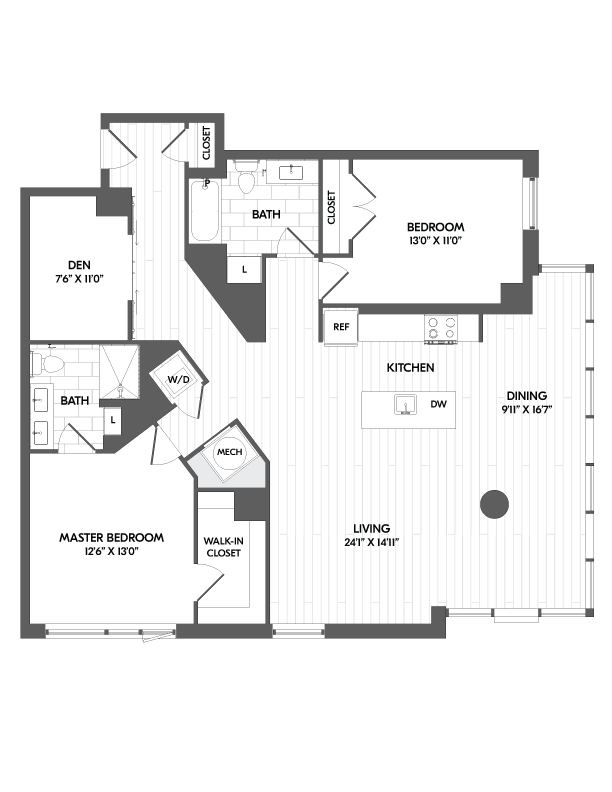 2 Bed/2 Bath Den Loft-2.5A floor plan