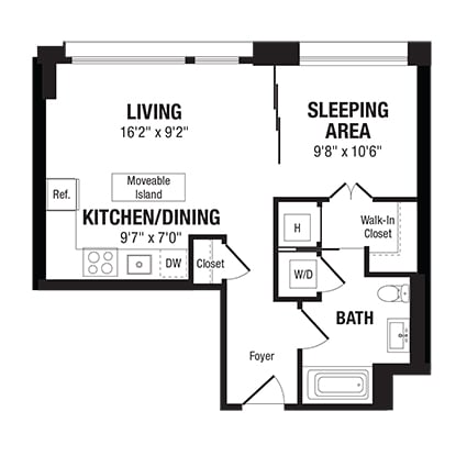 1 Bed/1 Bath-A4a floor plan