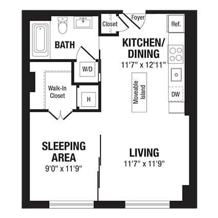 1 Bed/1 Bath-A3 floor plan